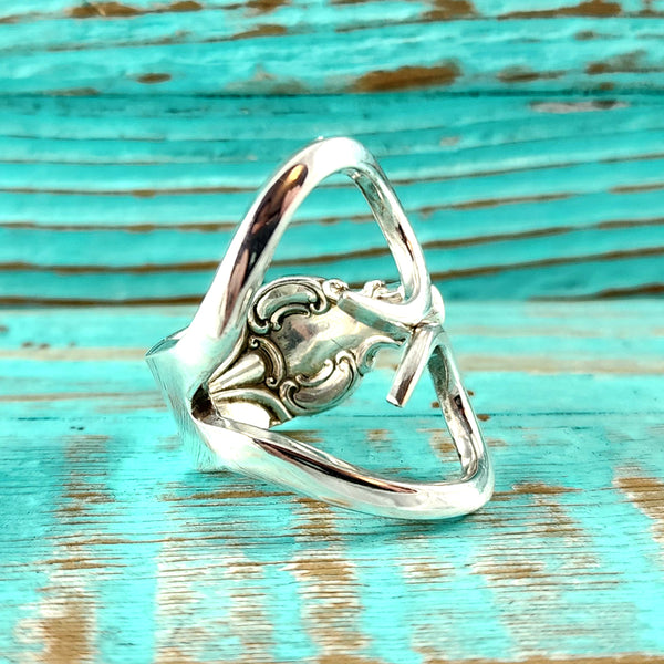 Sterling Silver Fork Tine Heart Ring Size 8.5 by Midnight Jo