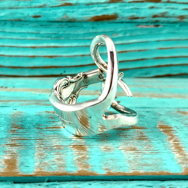 Sterling Silver Fork Tine Heart Ring Size 8.5 by Midnight Jo