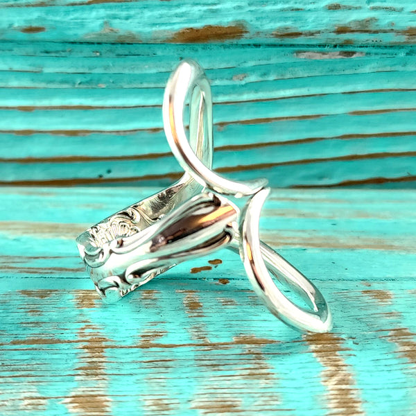 Sterling Silver Fork Tine Heart Ring Size 10 by Midnight Jo