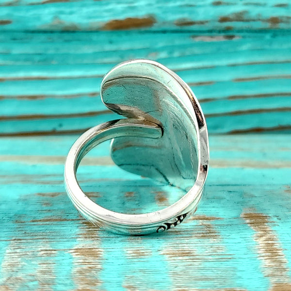 Sterling Silver Heart Spoon Ring Size 9 to 11 by Midnight Jo