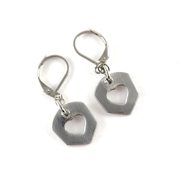 Heart Cut Out Stainless Steel Spoon Earrings by Midnight Jo