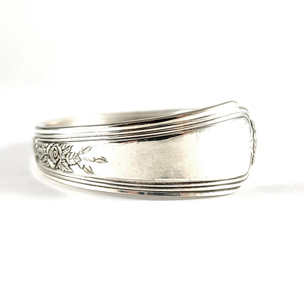 International Silver Jewel Spoon Cuff Bracelet by Midnight Jo rose roses floral pattern