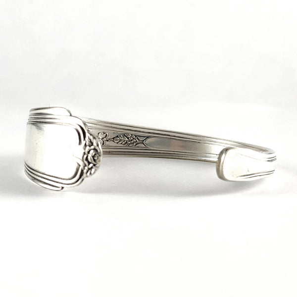 International Silver Jewel Spoon Cuff Bracelet by Midnight Jo rose roses floral pattern