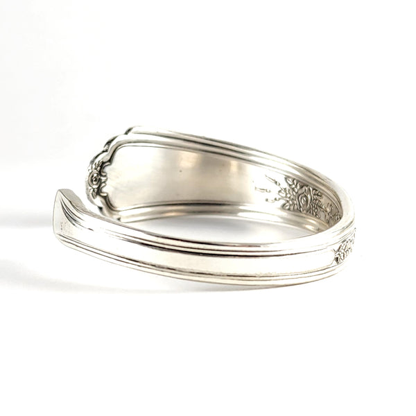 International Silver Jewel Spoon Cuff Bracelet by Midnight Jo rose roses floral pattern