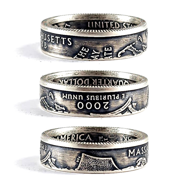 90% Silver Massachusetts Quarter Ring coin rings by midnight jo