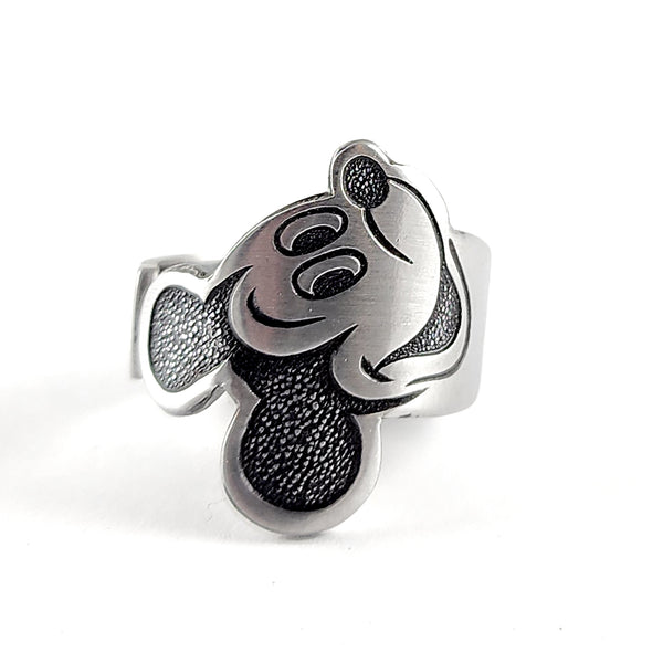 vintage Mickey Mouse Stainless Steel Spoon Ring by Midnight Jo