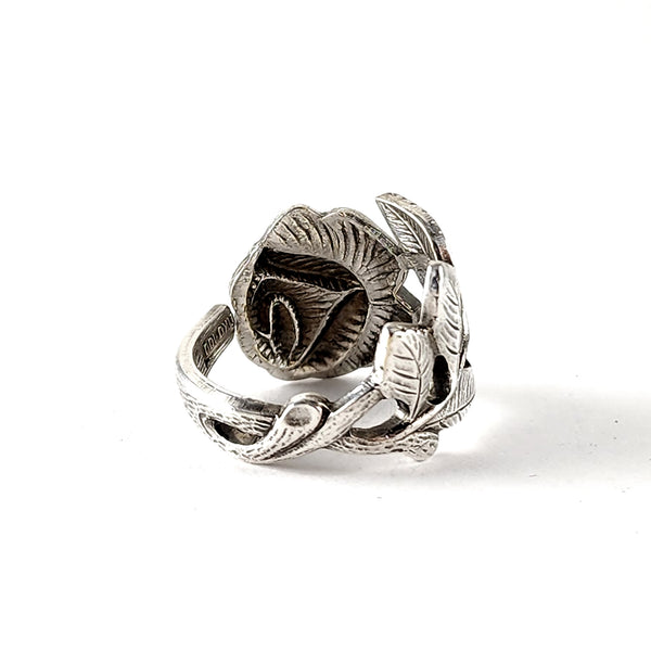 3D Rose Spoon Ring by Midnight Jo 3 dimensional cut out negative space