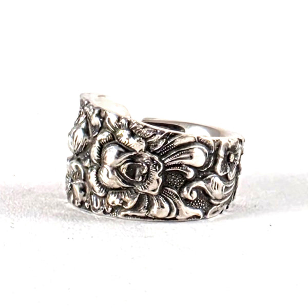 Kirk Stieff Rose Repousse Sterling Silver Spoon Ring by Midnight Jo