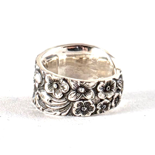 Kirk Stieff Rose Repousse Sterling Silver Spoon Ring by Midnight Jo