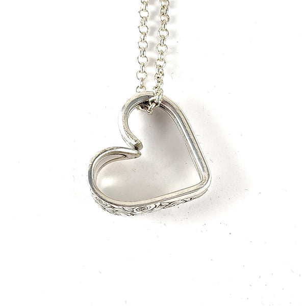 National Rose & Leaf Floating Heart Spoon Necklace by Midnight Jo