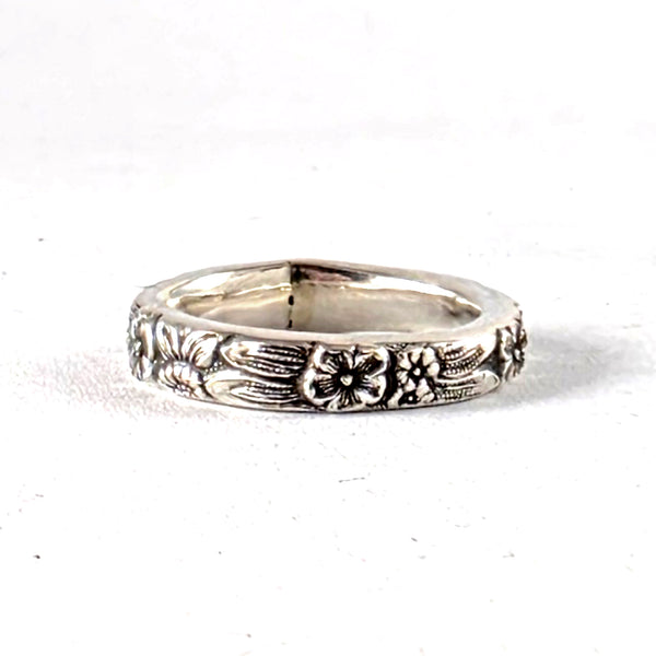 Kirk Stieff Rose Repousse Sterling Silver Narrow Band Spoon Ring by midnight jo