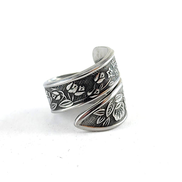 National Sevita Stainless Steel Floral Spoon Ring Midnight Jo