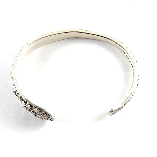 Kirk Stieff Rose Repousse Sterling Silver Cuff Bracelet by Midnight Jo