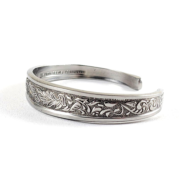 Vintage Filigree Swirls Stainless Steel Spoon Cuff Bracelet by midnight jo