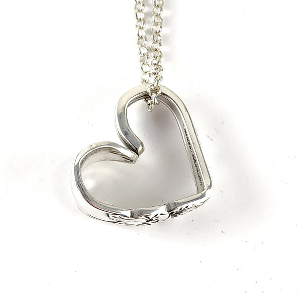 Oneida White Orchid Floating Heart Spoon Necklace by Midnight Jo