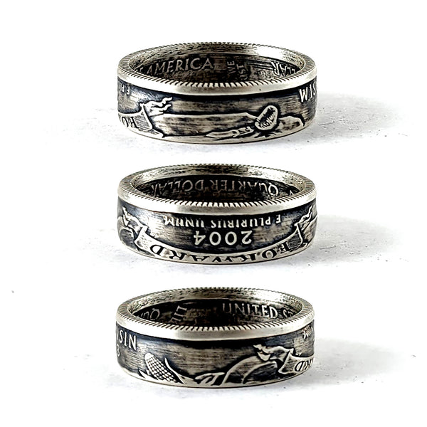 90% Silver Wisconsin Quarter Ring coin rings by midnight jo