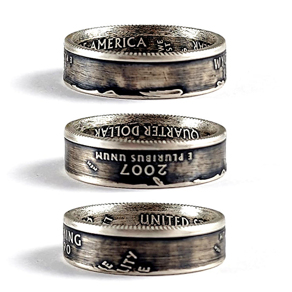90% Silver Wyoming Quarter Ring coin rings by midnight jo