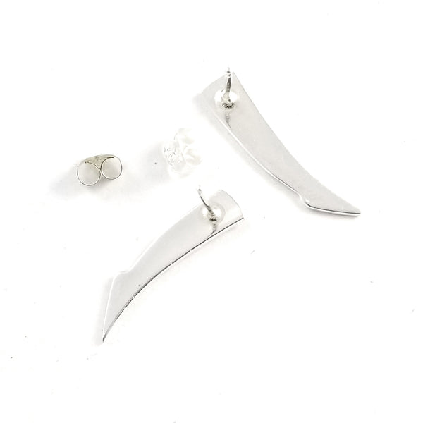Sterling Silver Cocktail Fork Tine Mini Stud Earrings