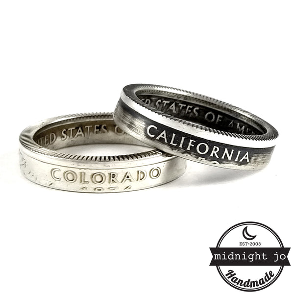 Silver State Quarter Stacking Coin Ring by midnight jo