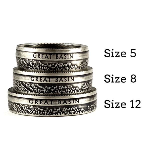 silver national park coin rings by midnight jo