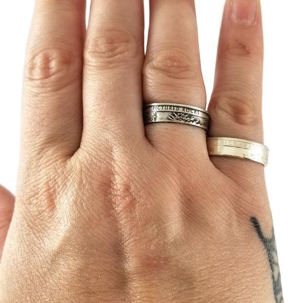 Silver national park quarter rings by midnight jo
