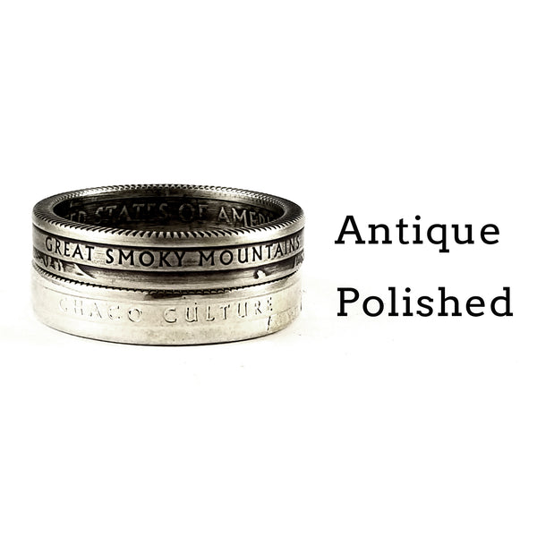 silver national park coin rings by midnight jo