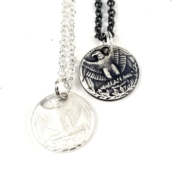 Silver Washington Eagle Coin Charm Necklace by midnight jo