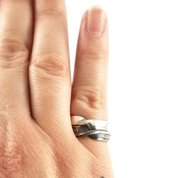 Silver National Park Twisted Coin Ring by Midnight Jo