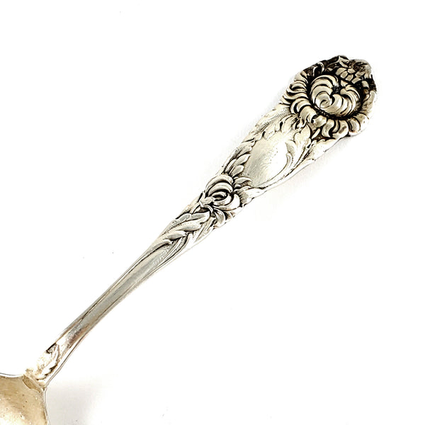 Antique Sterling Silver Chrysanthemum Floral Spoon Ring made to order by midnight jo