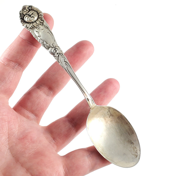 Antique Sterling Silver Chrysanthemum Floral Spoon Ring made to order by midnight jo