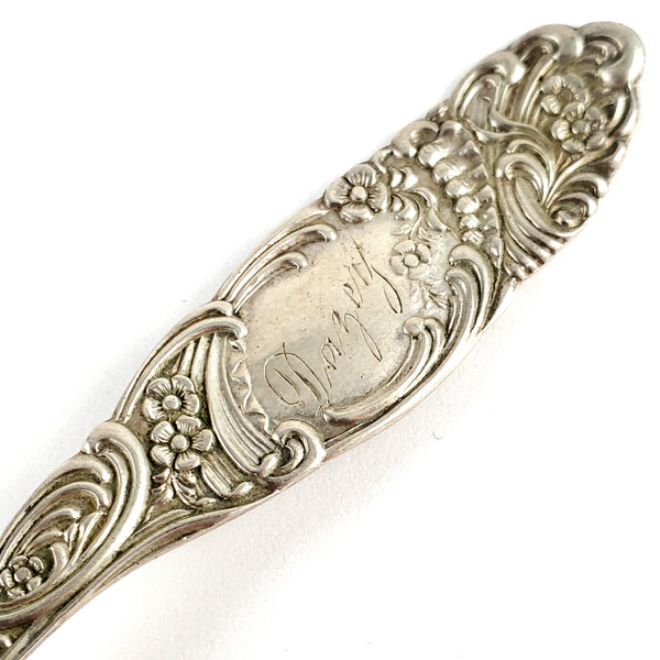 Antique Sterling Silver "Dazey" Floral Spoon Ring - Made to Order by midnight jo