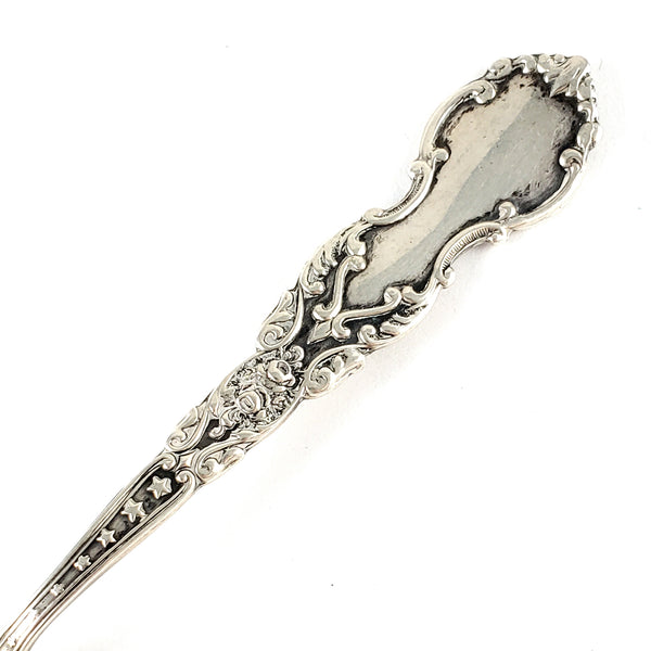 Antique Sterling Silver Floral V & Star Spoon Ring - Made to Order by midnight jo