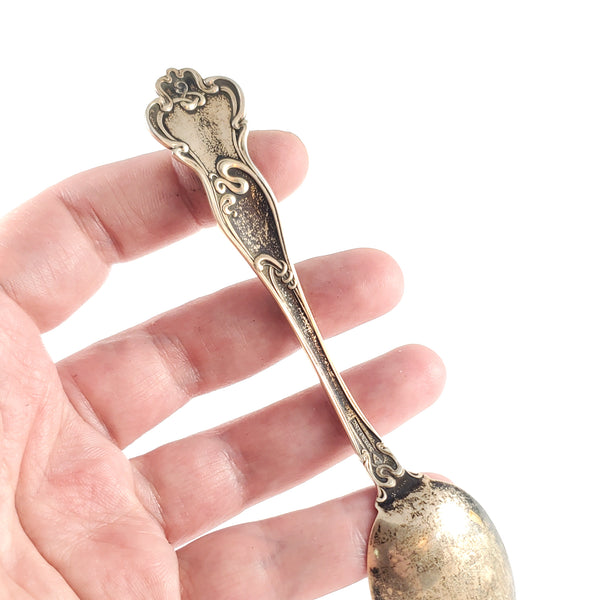 Antique Sterling Silver Lily EA 1906 Monogram Spoon Ring made to order by midnight jo