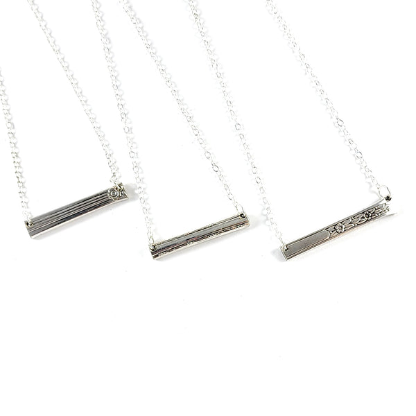 Mixed Bag Dainty Spoon Bar Necklace - Wholesale