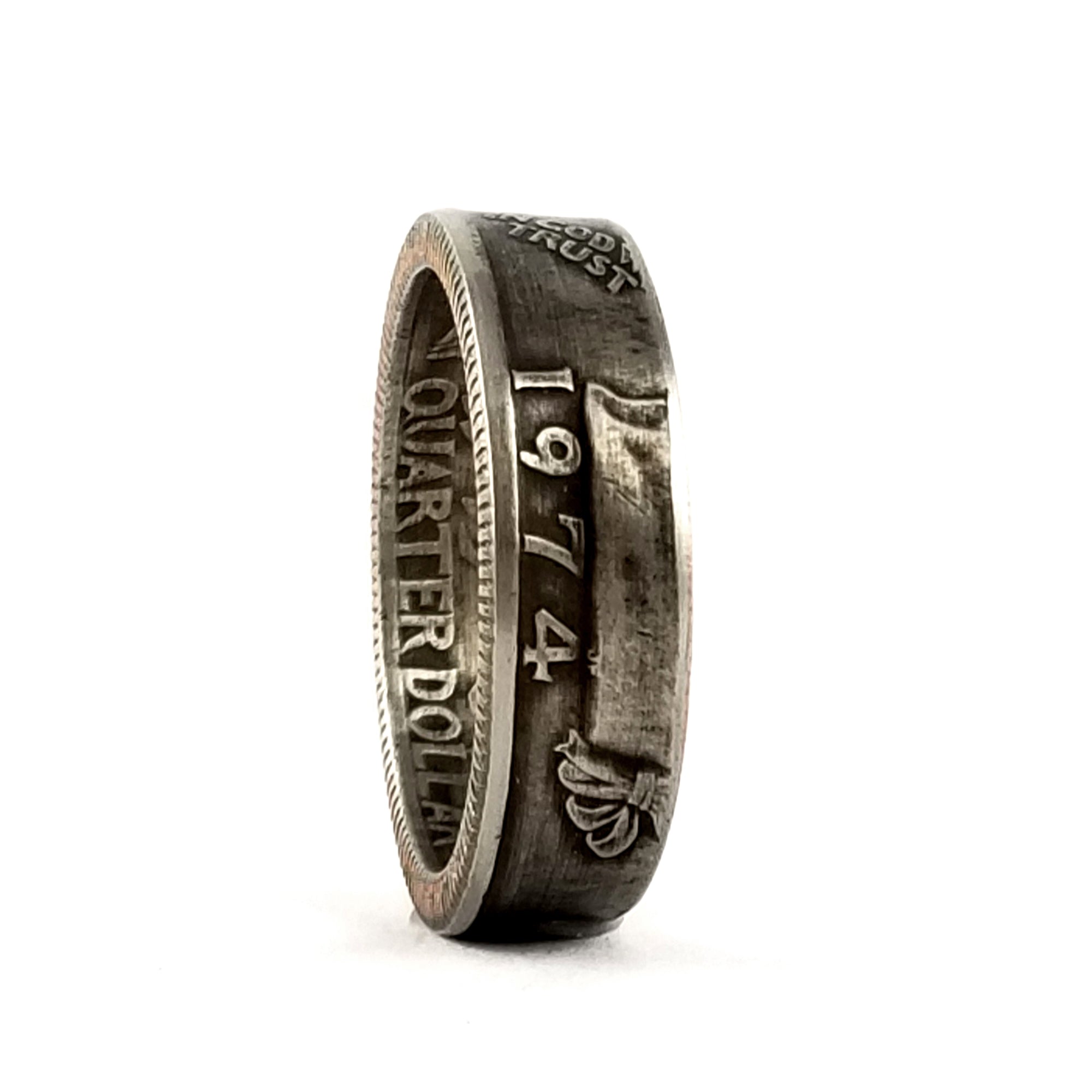 1974 Washington Quarter Coin Ring - 1974 Birthday Gift