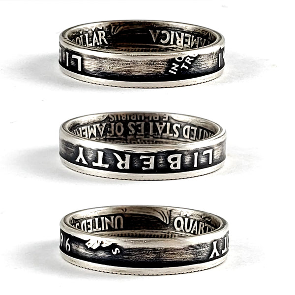 Silver 1996 Quarter Ring - Silver 25th Wedding Anniversary Gift