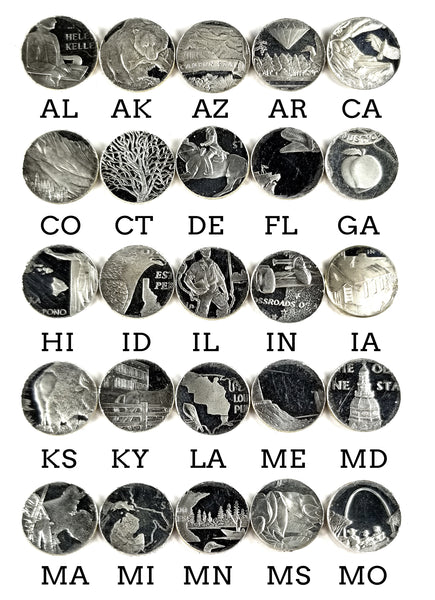 90% Silver State Quarter Punch Out Charm Bracelet