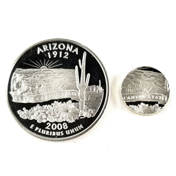 silver arizona proof quarter with punch out by midnight jo