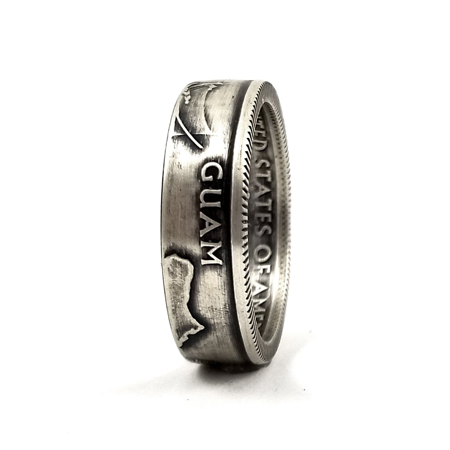 『TEN $RING 金銀 19』 Silver Guam Quarter Ring - Territory Coin Rings by Midnight Jo