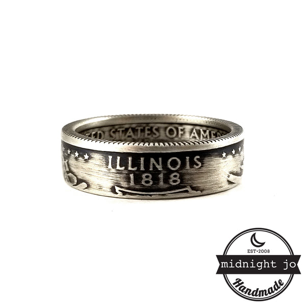 90% Silver Illinois Quarter coin Ring by midnight jo