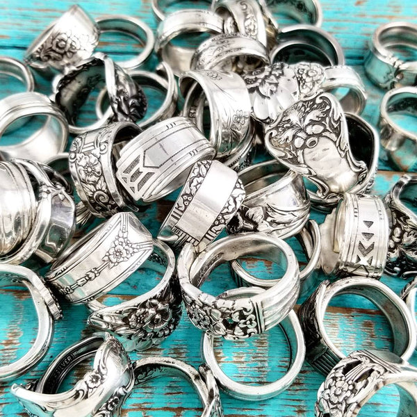 Lot of 10 Mixed Bag Spoon Rings - Wholesale