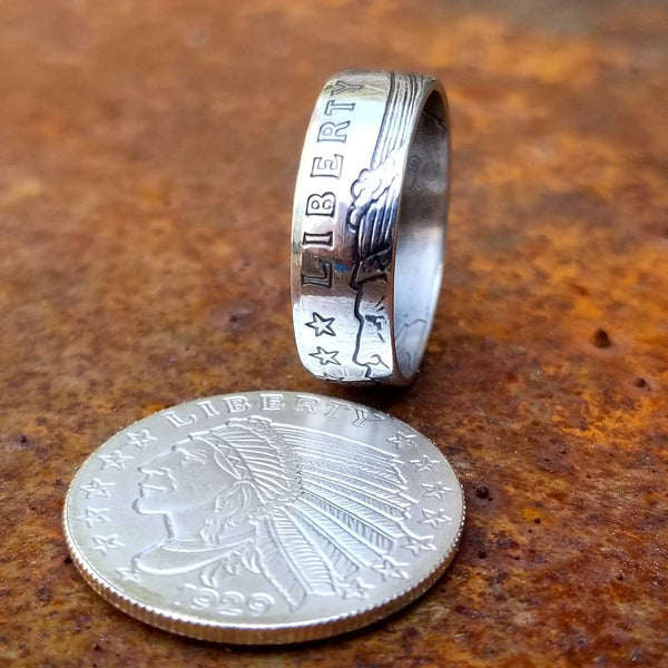1/4 Oz .999 Fine Silver Incuse Indian Coin Ring Jewelry