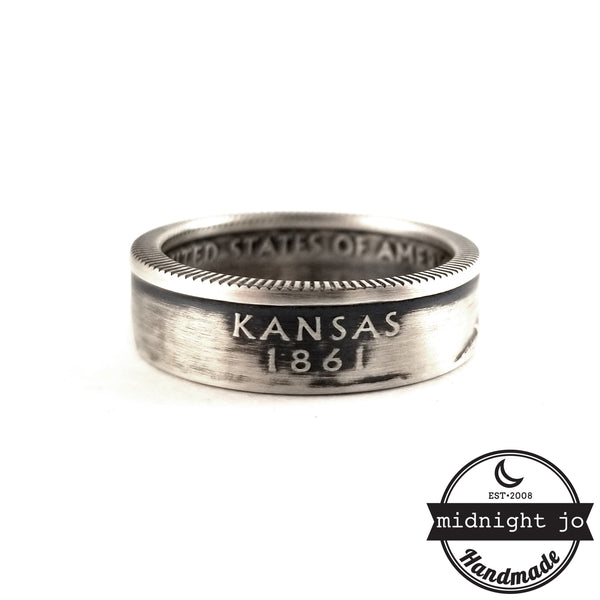 90% Silver Kansas Quarter coin Ring by midnight jo