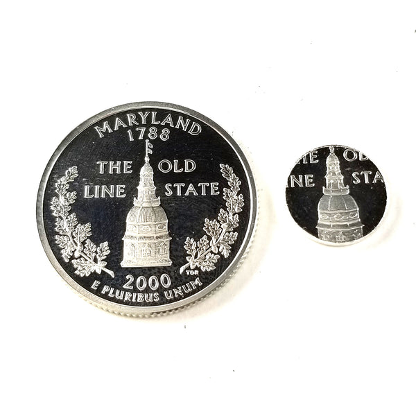 silver maryland proof quarter and punch out