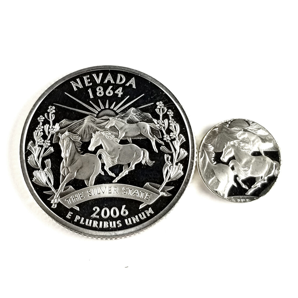 90% Silver Nevada Quarter Ring - Coin Rings by Midnight Jo