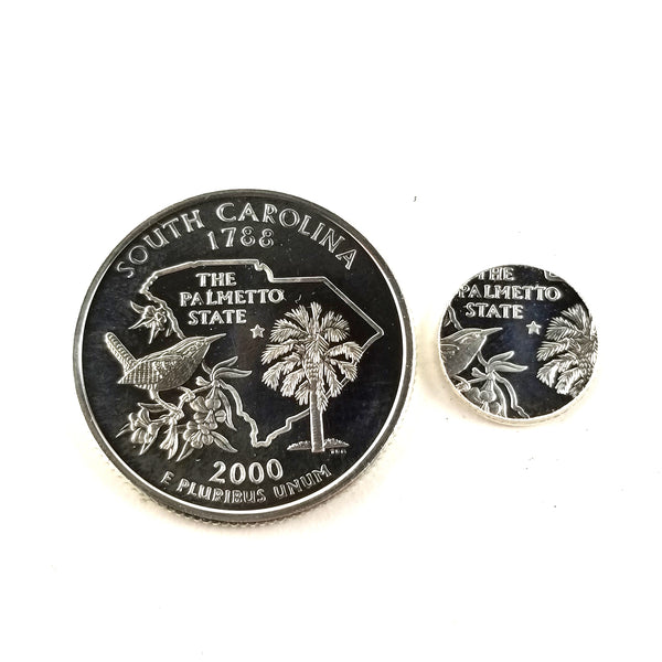 silver south carolina proof quarter and punch out