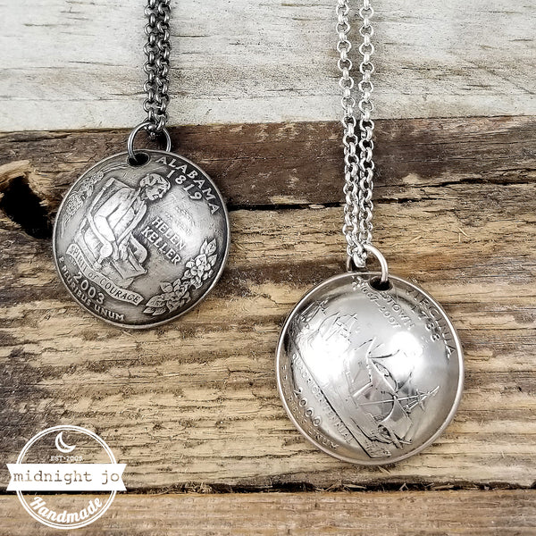 State Quarter Domed Coin Necklace