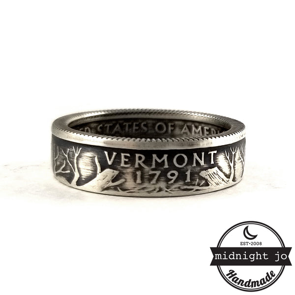 Silver Vermont quarter Ring by midnight jo