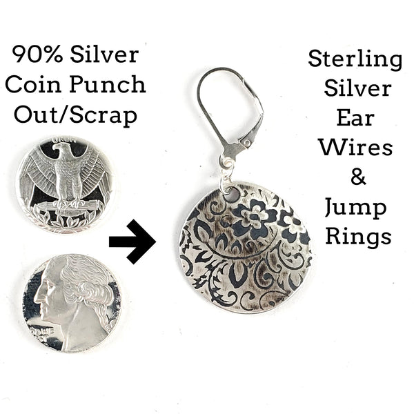 Sterling & Coin Silver Eco Chic Floral Earrings
