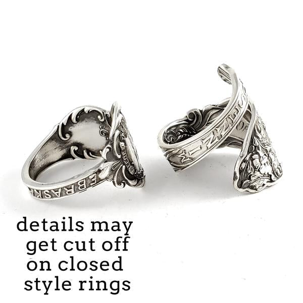 vintage sterling silver souvenir spoon ring by midnight jo